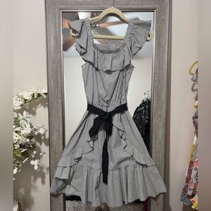 Nine West Black and White Striped Mini Dress